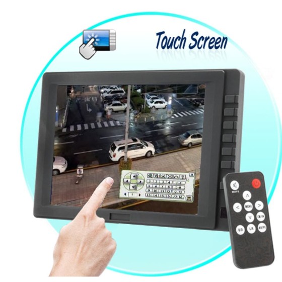 Moniteur LCD 8" mixte VGA + Vidéo CVBS avec dalle tactile (TV-LCD800DC)